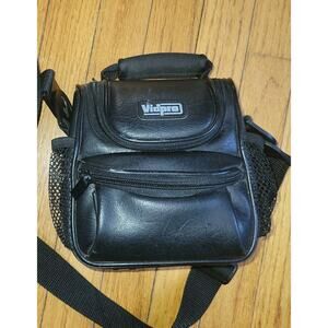 Vidpro video camera bag Holder Leather Carrier Strapped Black